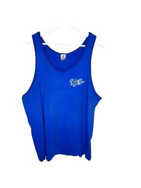 Vintage Kitsch American Blue Muscle Tank Top, "The Digs" Le Swamp, Men's XL